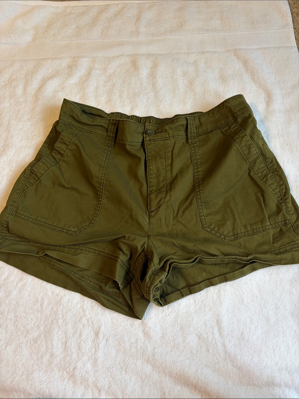 Old Navy Olive Green High-Rise Utility Shorts